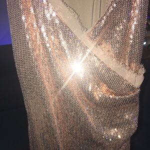 Nicole Miller Rose Gold Sequin Dress  - 6